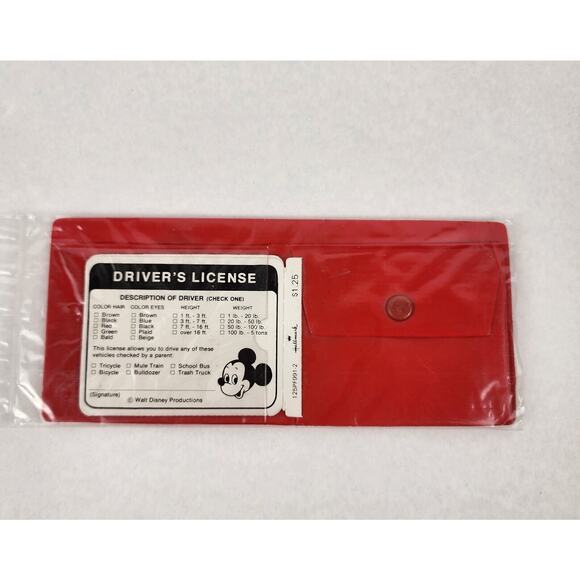 Vintage Mickey Wallet Hallmark Walt Disney Productions - Picture 3 of 6